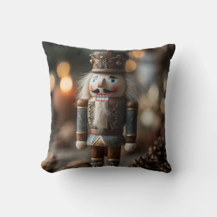 Coussin Figurine de Noël classique de Noisette en Bois