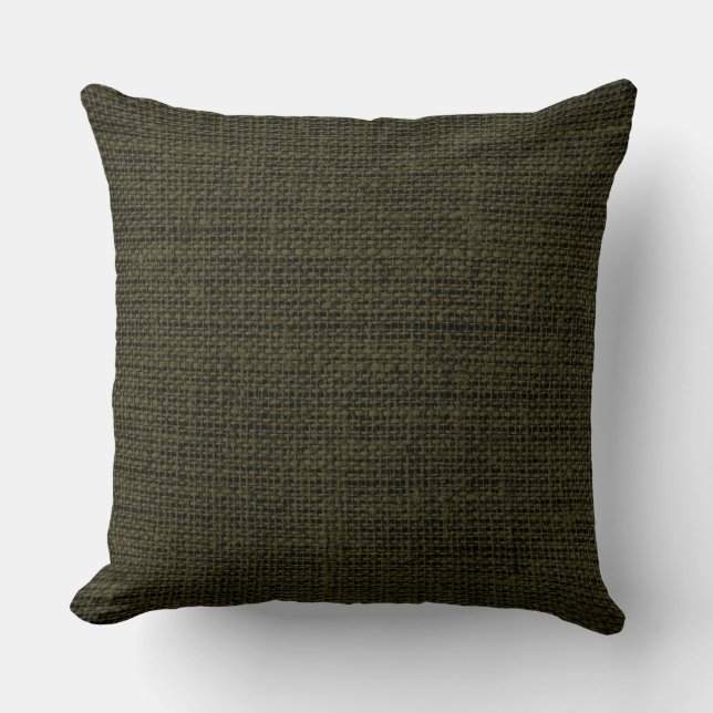 Coussin Fil vert Burlap Rustique Lin (Recto)