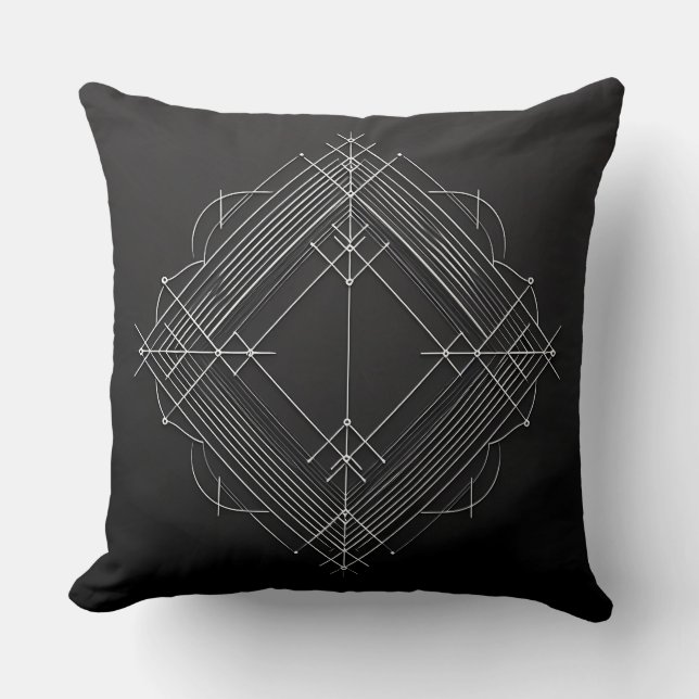 Coussin Filigranes géométriques diamant (Recto)