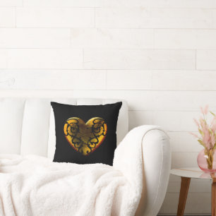 Coussin Filigree Goth Gold Heart