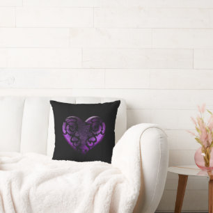 Coussin Filigree Goth Purple Heart