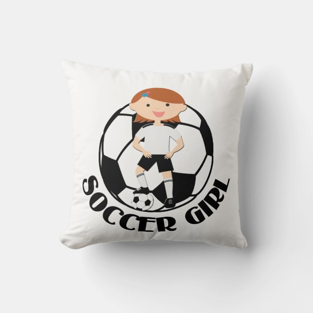 Coussin Fille 3 du football et boule v2 noir et blanc (Recto)
