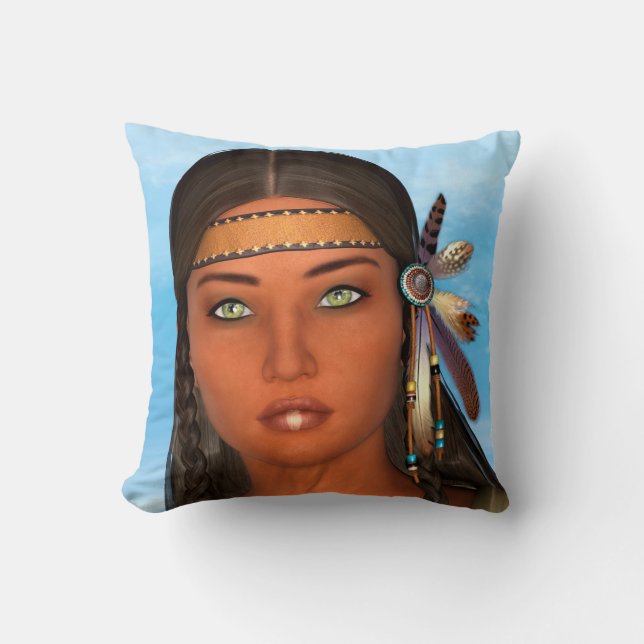 Coussin Fille amérindienne (Recto)