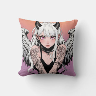 Coussin Fille Anime du diable ailé