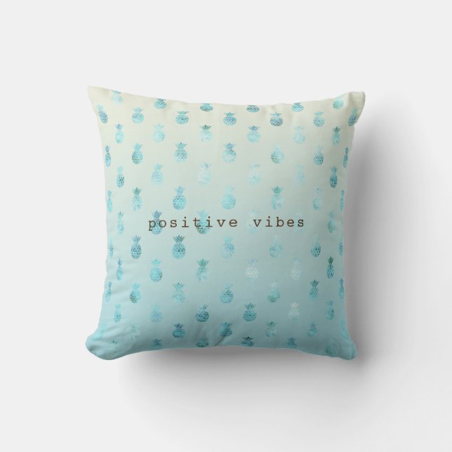 Coussin Fille Aqua Glam Ombre ananas tropiques (Recto)