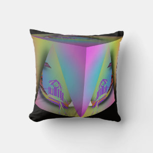 Coussin Fille assise dans un cube pyramidal