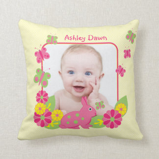 Coussin Fille Bébé Modèle photo Beurre Papillons Fleurs