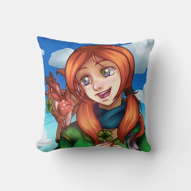 Coussin Fille chanceuse (Recto)