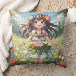Coussin Fille d'anime fantaisiste 