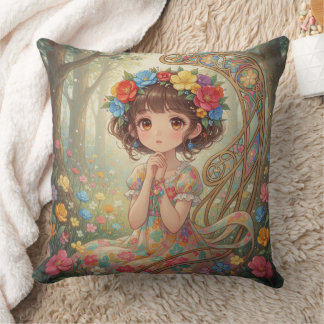 Coussin Fille d'anime fantaisiste 