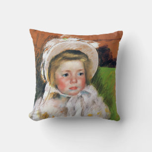 Coussin Fille dans une Bonnet Blanche, Mary Cassatt