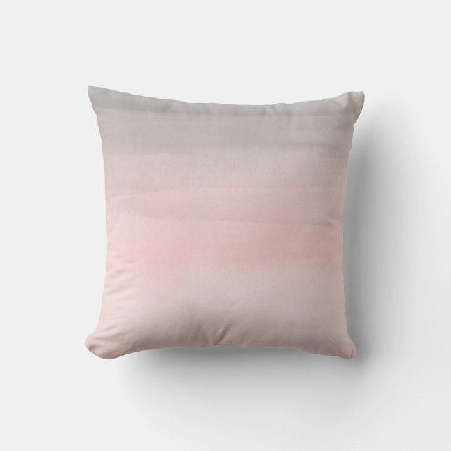 Coussin Fille d'aquarelle moderne rose et gris brillant (Recto)