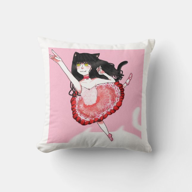 Coussin Fille de chat Ballerina (Recto)