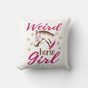 Coussin Fille de cheval bizarre