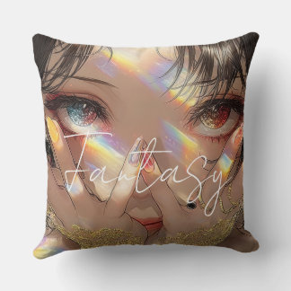 Coussin Fille de fantasy esthétique / sombre