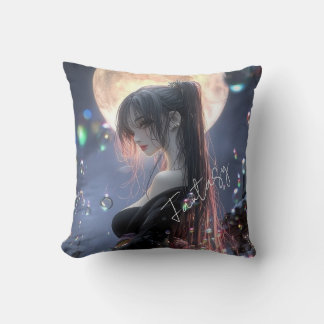 Coussin Fille de fantasy sombre / Esthétique