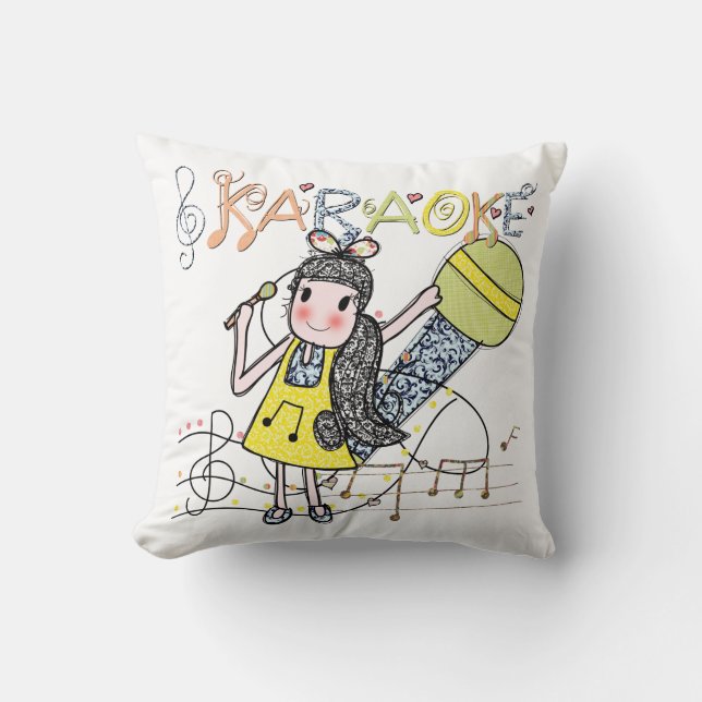 Coussin Fille de karaoke (Recto)