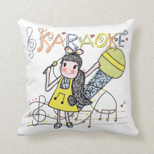 Coussin Fille de karaoke
