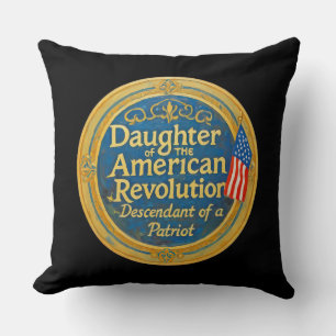 Coussin Fille de la Révolution américaine Descendante de p