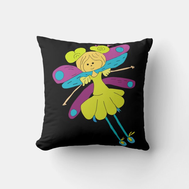 Coussin Fille de papillon (Recto)