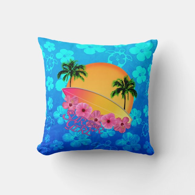 Coussin Fille de surfer (Recto)
