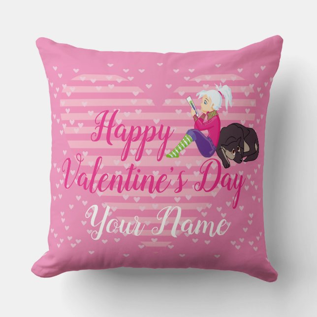 Coussin Fille en amour  (Recto)
