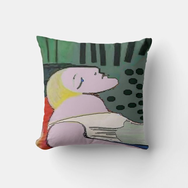 Coussin Fille en Repose, Abstraite (Recto)