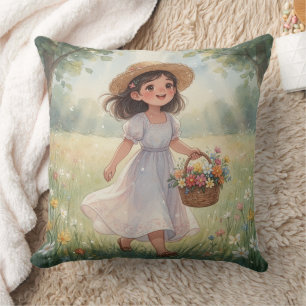 Coussin Fille fantaisiste 