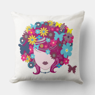 coussin fille fleur