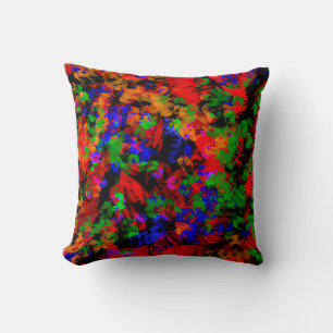 Coussin Fille Fleur Perdue Dans Les Bois - Colorée Abstrai