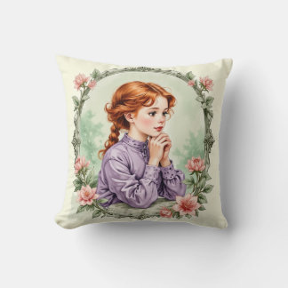 Coussin Fille Florale d'inspiration antique
