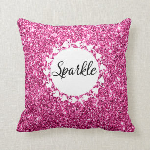 Coussin Fille & Glam Hot rose Parties scintillant Étincell