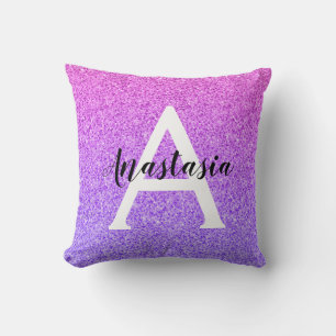 Coussin Fille Glam Ombre Parties scintillant violette étin