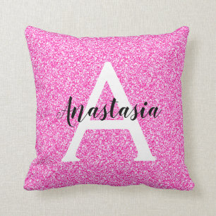 Coussin Fille Glam Parties scintillant rose-chaud étincell