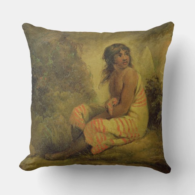 Coussin Fille indienne, 1793 (huile sur la toile montée (Recto)