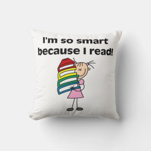 Coussin Fille intelligente parce que je lis