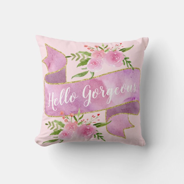 Coussin Fille Joli Floral Rose Rose Bonjour Gorgeous Or (Recto)