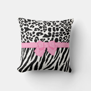 Coussin Fille Leopard Zebra Poster de animal et mignonne c
