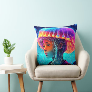 Coussin Fille Méduse Art