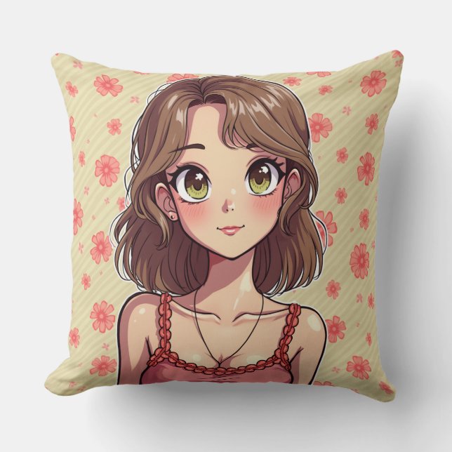 Coussin fille mignonne (Recto)