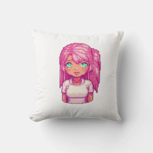Coussin Fille mignonne rose