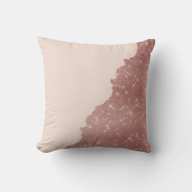 Coussin Fille moderne Rose Parties scintillant or rose pâl (Recto)