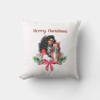 Coussin Fille noire Noël