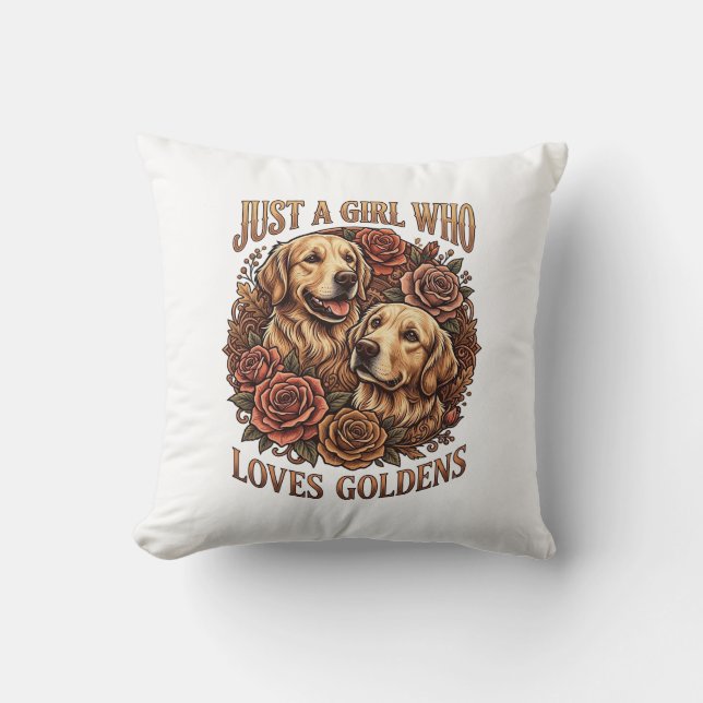 Coussin Fille qui aime simplement les roses pour chiens Go (Recto)