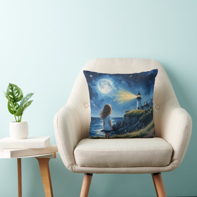 Coussin Fille regardant le phare (Chaise)