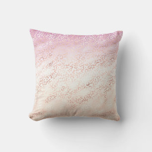 Coussin Fille Rose Blush Peach Empreinte de léopard Tie Te