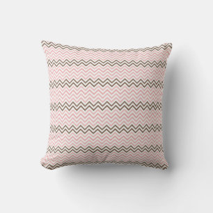 Coussin Fille rose et Brown Chevron
