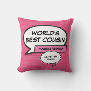 Coussin Fille rose Fun World le meilleur Cousin Cool moder