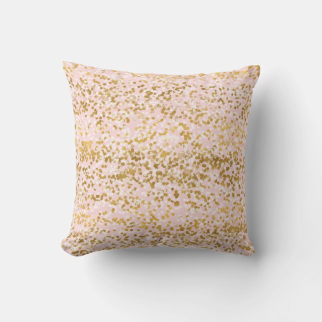 Coussin Fille Rose or blanc Confet (Recto)