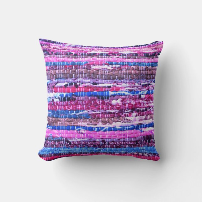 Coussin Fille Rose Violet Boho Fils Photo (Recto)
